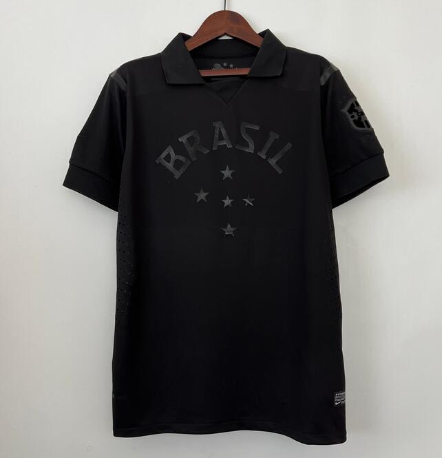 Brazil Retro Kit Soccer Jersey Black 2013/14